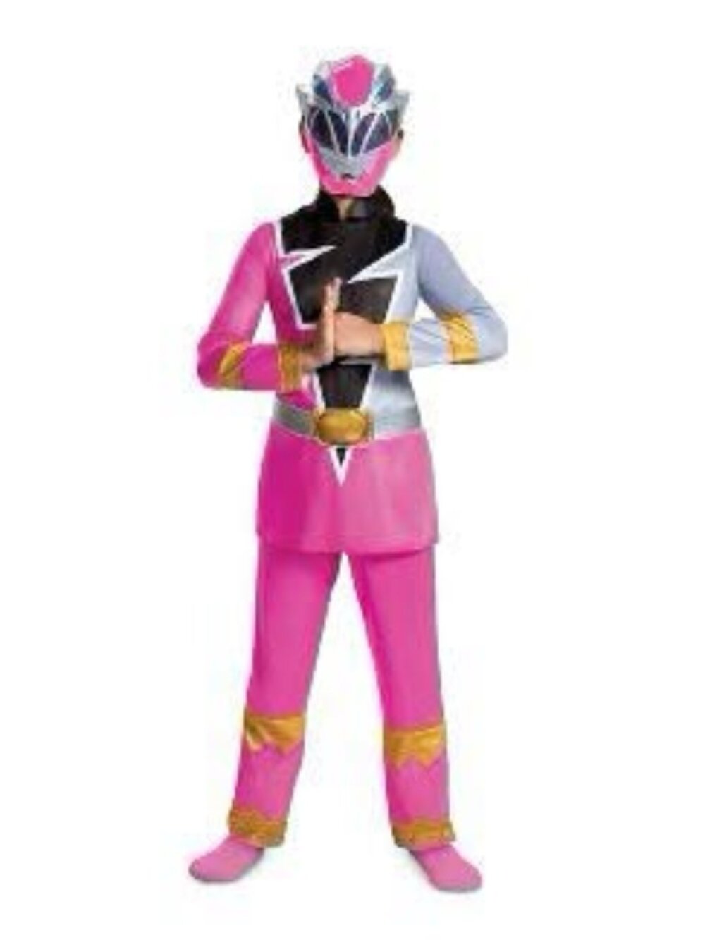 NWOT Kids' Power Rangers Pink Ranger Dino Fury Muscle Chest Halloween Costume.